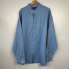 Polo Ralph Lauren Silk Linen Shirt, Blue, Blake, Summer, Size Mens XXL