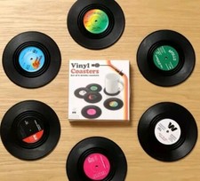 Set of 6 Vinyl Style Coasters