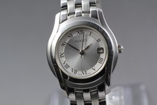 Vintage Gucci 5500L Silver Dial Date Roman Quartz 27mm Women's Watch Swiss Made