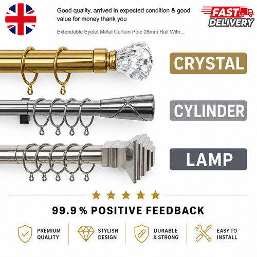 Extendable metal curtain pole - extendable,