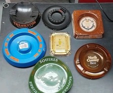 7 VINTAGE PUB ASHTRAYS MANCAVE