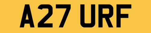 Turf van number plate a27 - plate, urf