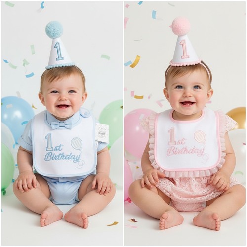 1st birthday outfit bib hat - 1st,