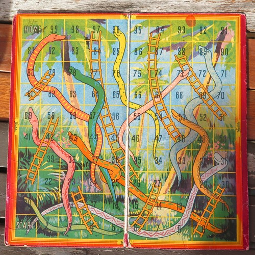 Vintage 1930s snakes ladders - 1930s,