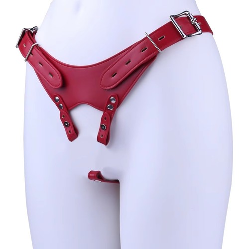 Adjust leather chastity - pu,