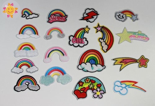 Embroidered rainbow sun - embroidered,