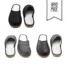 Men's Natural Leather Slippers