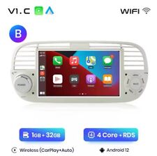 AWESAFE Wireless CarPlay Android AutoRadio FIAT 500 (2007-2015) Colore Bianco