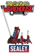 Sealey 3010cx Trolley Jack 3tonne Standard Chassis with Axle Stands (Pair) 3tonn