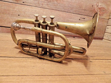 Vintage MARCEAU & CO PARIS Brass Coronet Horn - PARTS!
