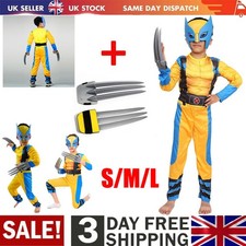 Boys/Kids Wolverine Book Day Costume Tight Muscle Suit Party Fancy Dress Cosplay