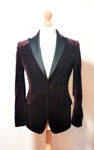 Reiss deep plum velvet - deep, mens