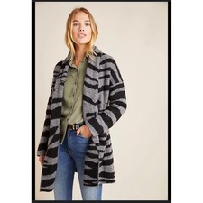 MOTH Anthropologie Basel Zebra Cardigan Sweater Knit Open Front Oversized XS