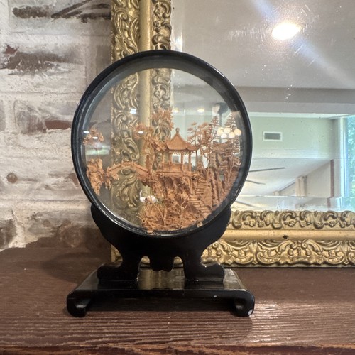 Chinese cork carving - chinese, diorama