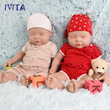 IVITA 18" Eyes Closed Silicone Reborn Baby Cute Sleeping Silicone Newborn Doll