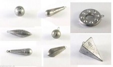Sea Fishing Lead Weights, Plain Sinkers In Various Shapes & Sizes / Gemini