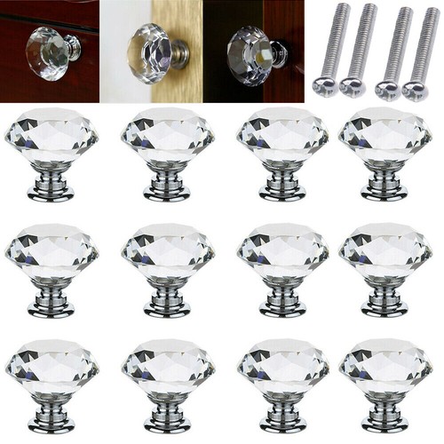 32pc clear crystal - crystal, knob