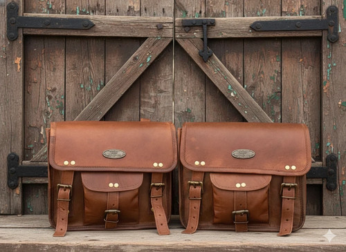 Motorcycle saddlebags leather - saddlebags,