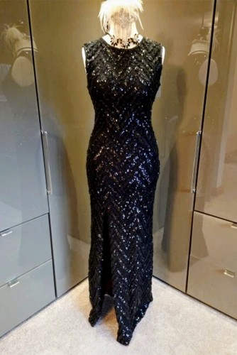 Quiz black sequin - black, long