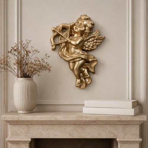 Cherub wall ornament resin - cherub,