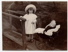 Edwardian Girl with Toy Doll &