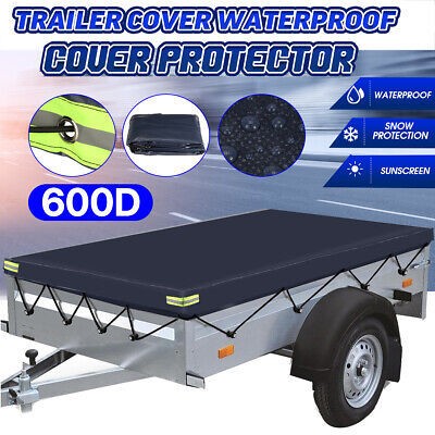 Blue trailer cover - trailer, cord