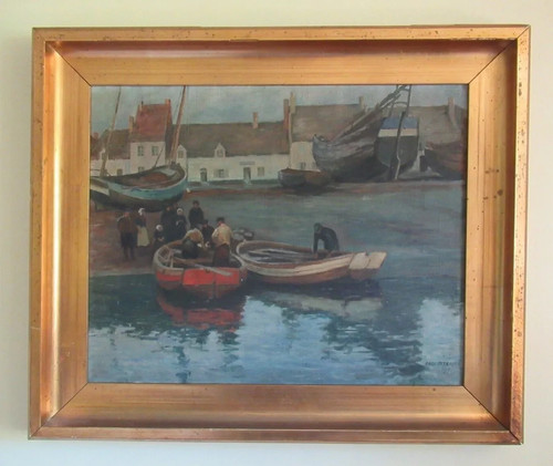 Antique 1917 maritime harbour - 1917,