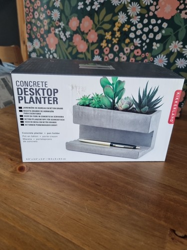 Concrete desktop planter mini - concrete,