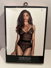 Ann summers Harissa Black Pretty Crotchless body , Size L “Brand New “