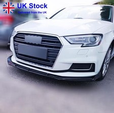 FRONT SPOILER BUMPER LIP FOR AUDI A3 8V 2013-2020 VALANC SPLITTER GLOSS BLACK