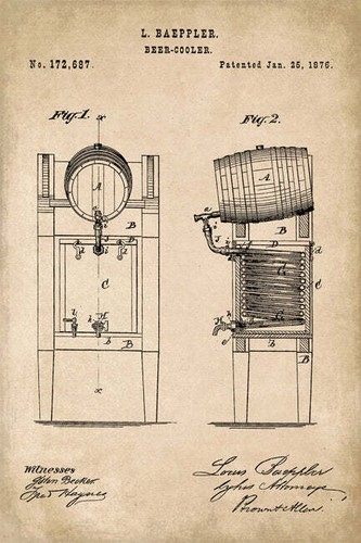 Beer keg cooler patent - beer, art