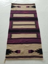 Vintage Navajo Handwoven Native American Indian Rug Wool Blanket Carpet 162x78cm