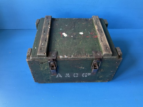 Vintage green wooden - ammo, box