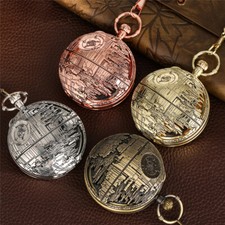 Retro Pocket Watch Star War Song Manual Musical Quartz Movement  FOB Chain Gift