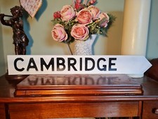 Cambridge Aged Basic Old Style British Road Sign Cambridgeshire University