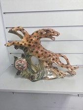 large leaping leopard figurine