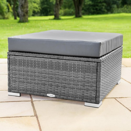 Harrier rattan garden ottomans - rattan,