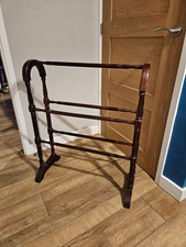 Vintage Red Wood Towel Rail Dryer Airer  English Country House Clothes Horse  