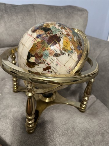 Marble world gemstone globe - world,