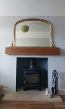 Large Arch Antique Gold Ornate Overmantle Leaner Vintage Mirror 