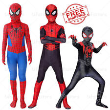 Kids SpiderMan Cosplay Costume Boys Tobey Maguire Outfit Jumpsuit Fancy Dress UK