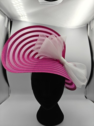 Hot pink white - white, straw