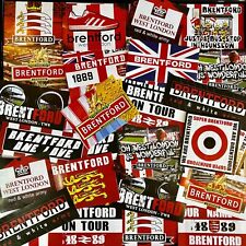 100 x Brentford Ultra Stickers based on Football Programme Scarf Pin Badge