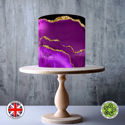 Purple gold geode agate - gold, luxury