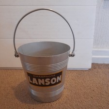 LANSON small  half aluminium ice bucket silver french vintage  champagne wine
