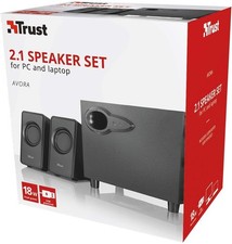 18W PC Speakers with Subwoofer Trust Avora 2.1 Stereo Sound System Black