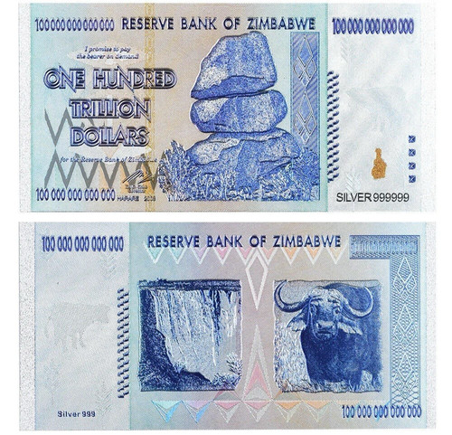 Zimbabwe one hundred trillion - zimbabwe,