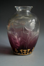 ANTIQUE ART NOUVEAU  GLASS  VASE IN STYLE OF MOSER