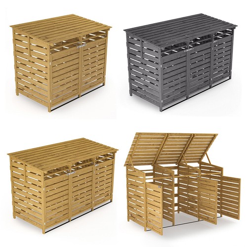 Wheelie bin storage wooden - 2/3,