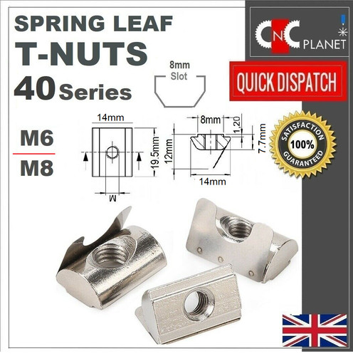 Nut m8 spring leaf - t,